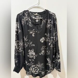 Maurices Black and White Floral Blouse